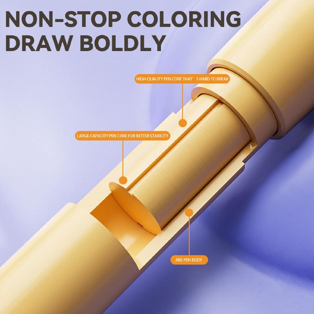 ENMY Crayon Retractable Gel Tempera Crayons for and Doodling On and 48-Color Set Water-Washable, Crayons. Break-Resistant Drawing, Coloring, Paper,