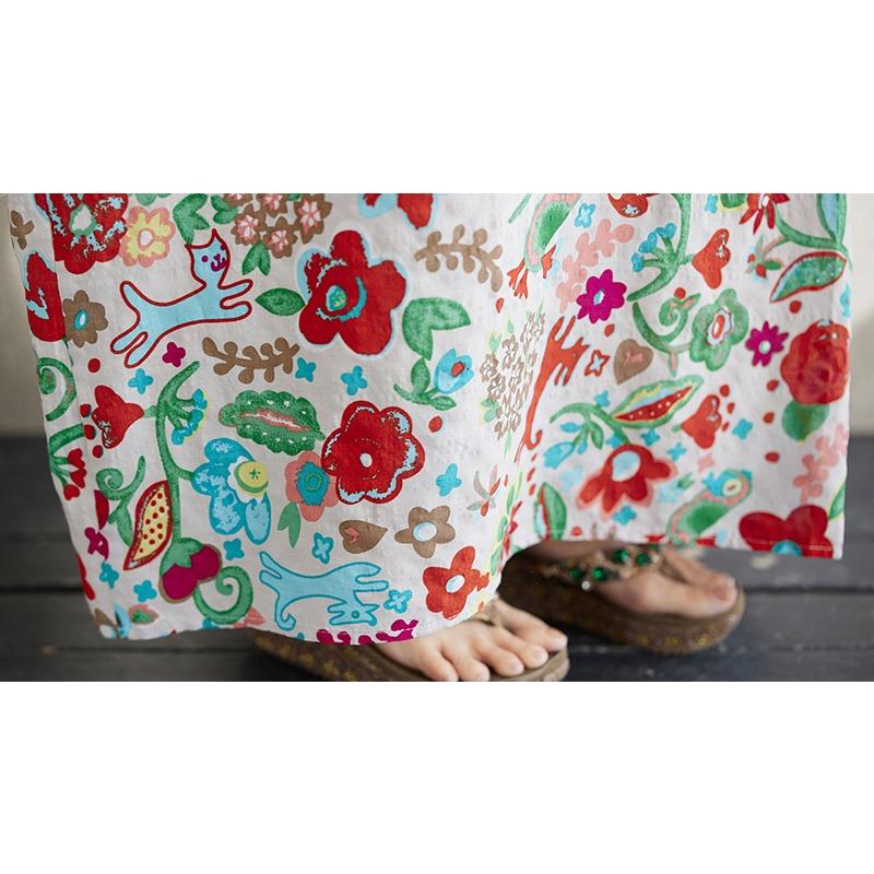 DIMANAF Women 2025 Summer Plus Size Casual Dress Basic Loose Vintage Long Dress Maxi Floral Linen New