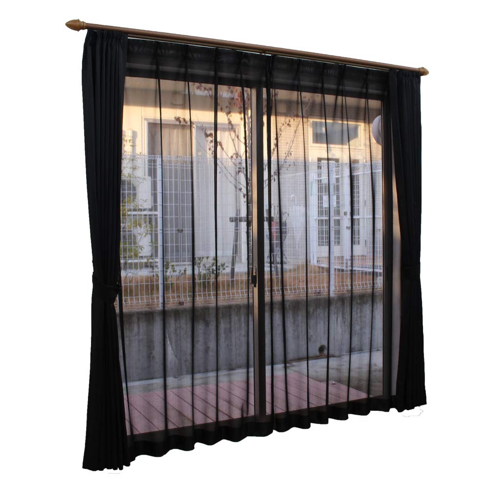 

Stylish Black Lace Noah 1 130cm Wide x 198cm Long UV Insect Curtains, Lace, Panel, (Mirrored, Protection, Washable, Repellent) чёрный