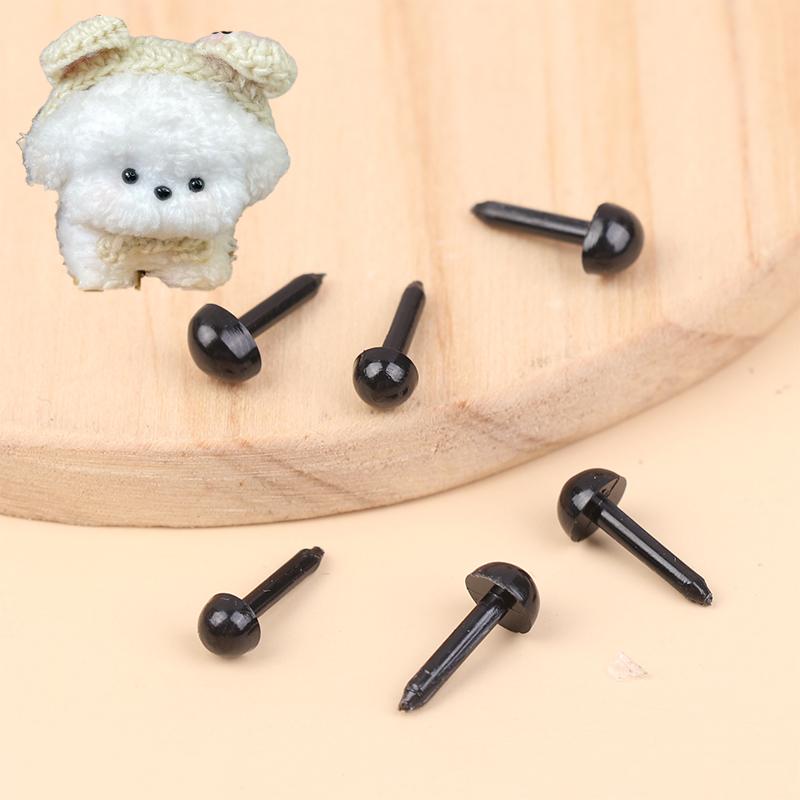 100Pcs Plastic Mini Black Eyes Nose For Plush Animals Doll Accessories Diy Stuffed Teddy Dog Toy Decor Parts