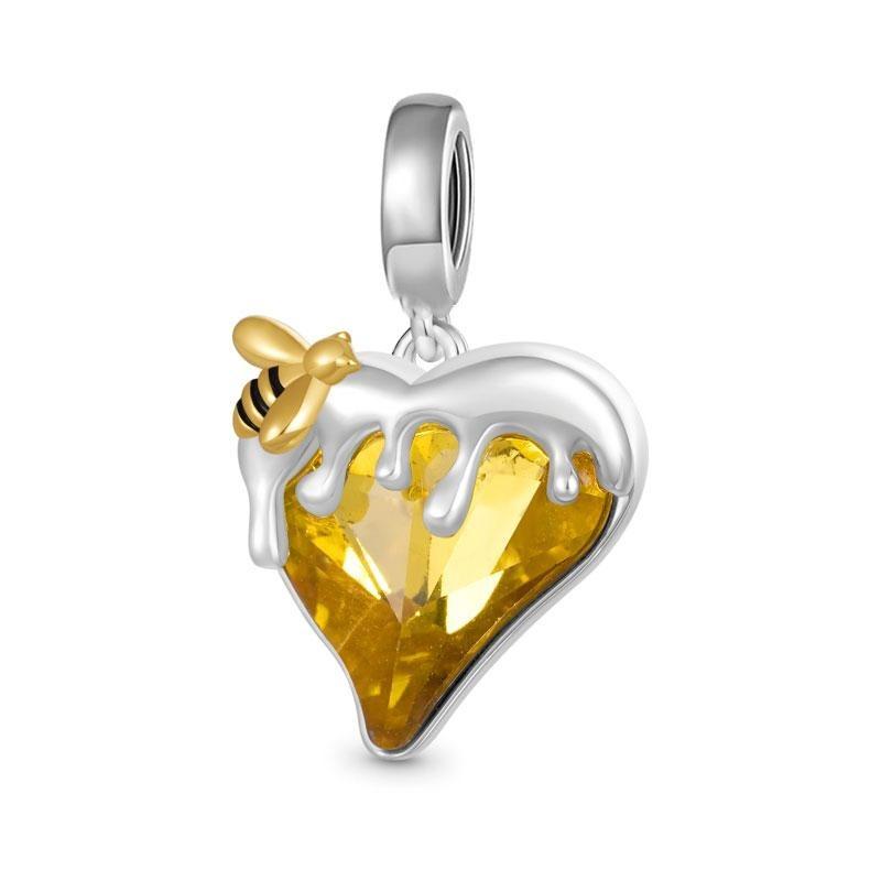 New Copper Shining Colorful Zircon Love Bow Fitting Charm Pendant Fit For Original Bracelet Diy Girls' Jewelry Love Gift