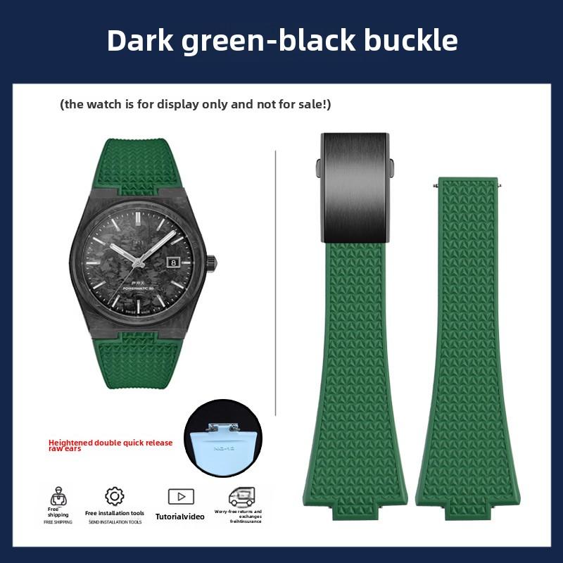 4 Color Quick Release FKM Band For 1853 Tissot T137 PRX Super Player T137.410 T137. 407 Men Fluoro Rubber Watchband Watch Strap