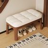 Solid Wood Shoe Changing Stool Portable Relaxing Soft Bench Chair Luxury Entrance Benches Removable Footrest Room Furniture