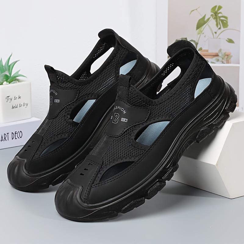 Men'S Casual Street Sandals Solid Color Round Toe Sandals Non-slip Design for Hiking, Outdoor Activities and Daily Wear