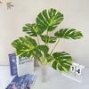 Green Leaf Artificial Plant Decor For Home Living Room Background Wall With Realistic Texture