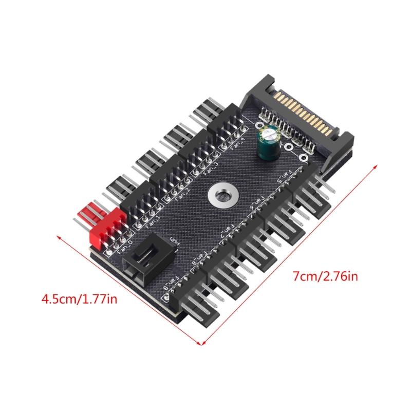 1 to 10 Way Splitters Hubs 4Pin PWM Fan Power Supply Cable Control Cooling System, for Improved Cooling Performances