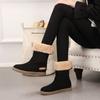 Fashion Winter Round Toe Half High Soft Sole Woman Shoes Designer Luxury Lamb 2025 New in Plush Warm Hot Sale Work Snow Boots for Women