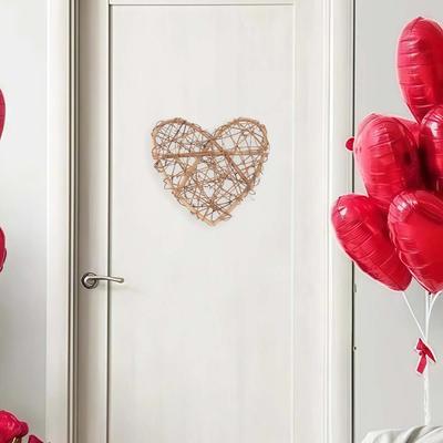 11,8 Zoll DIY Weinrebenkranz Rattan Valentinstag Herz-Kranz Zweig-Girlande Rattan Wandbehang Dekor Takraw Basteln Muttertag Outdoor-Dekoration