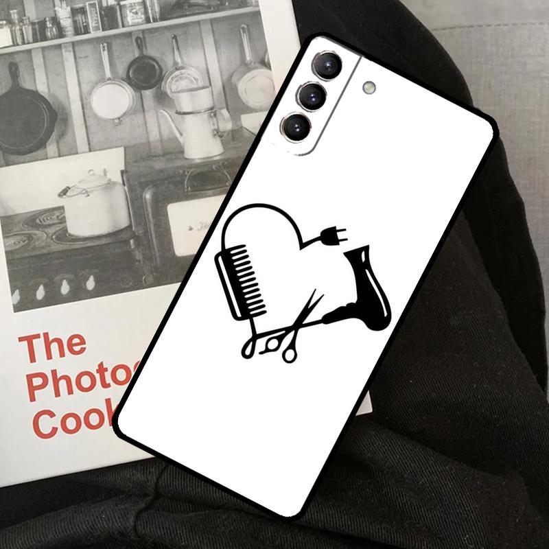 Barber Shop Hair Stylist Phone Case For Samsung Galaxy S22 S23 S24 Ultra S20 S21 S24 FE S9 S10 Plus Note 10 20 Ultra