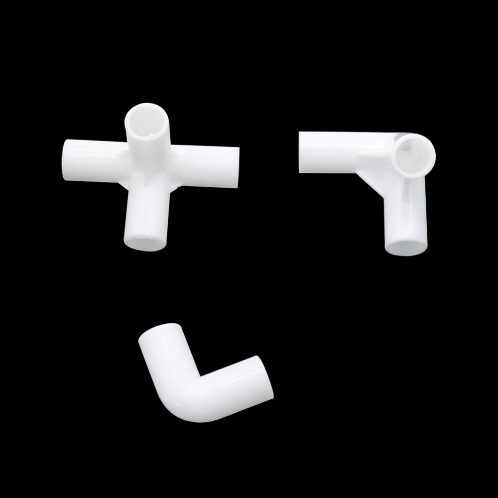 5 Stück Innendurchmesser 12mm Gerader Winkel 4-Wege T-Stück 60 90 120 135 Grad PVC Verbinder DIY Kleiderschrank Zelt Fitting Adapter