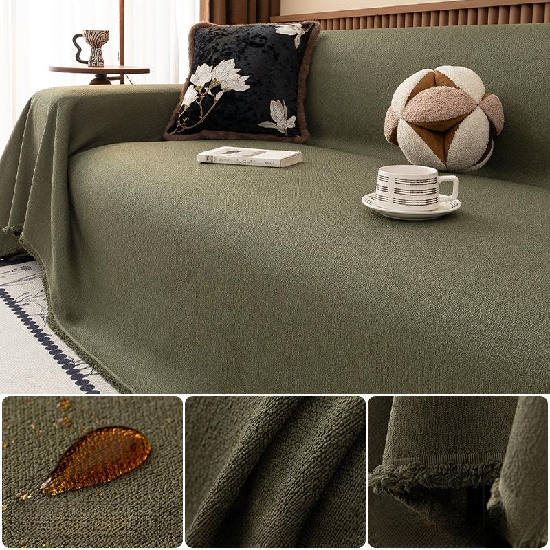 Prevent Cat Scratch Thick Tassels Couch Pad Full Coverage Home Waterproof Sofa Cover Living Room Sofas Blanket Furniture Cover