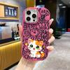 Phone case: 2D flat design suitable for iPhone 18 17 16 15 14 13 Pro protective case, couple style, orange and white kitten, Christmas and Halloween g