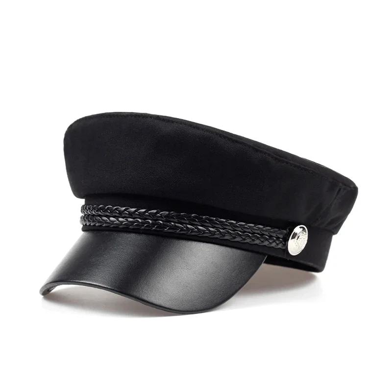Unisex White Buckle Military Hats Flat Top Baseball Caps For Women Outdoor Sports Cadet Sunscreen Hat
