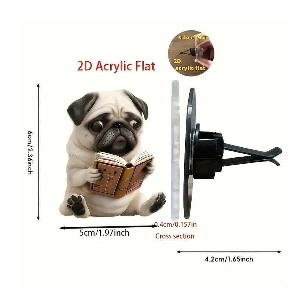 Car Air Freshener Vent Clip Air Vent Dog Car Fragrance Diffuser 2D Acrylic Aromatherapy Diffuser Long-Lasting Scent Vehicle