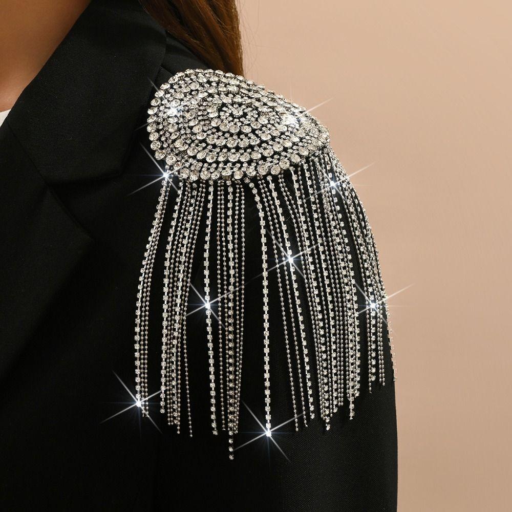 1PC Tassel Chain Shoulder Board Badges Fabrics Fringed Epaulet Decoration For Jacket/ Coat