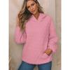 Autumn  Solid Color Women's Hoodie Casual Style Pocket Quilted Long Sleeve Top