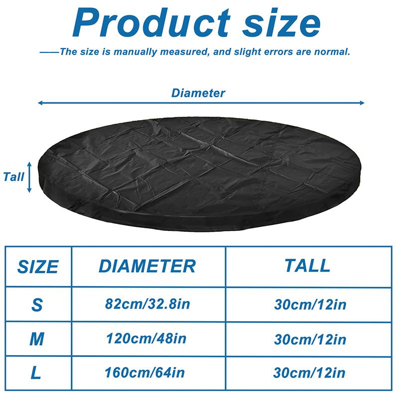 Premium Oxford Fabric Outdoor Pool Cover Pool Dust Cover Round Bathtub Cover Black Gift Single Protective Cover Without Bathtub S чёрный