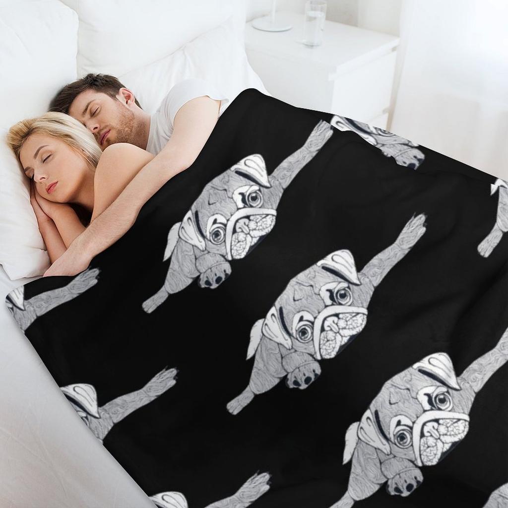 Lazy Pug Throw Blanket Blankets Ands Cosplay Anime Warm for Winter Loose Blankets