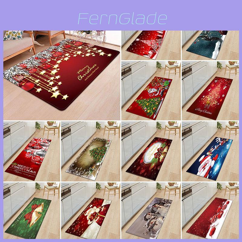 Festive Santa Door Floor Mat In Bright Colors For Holiday Kitchen Bedroom Decor