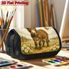 1pc Tianyuan Donkey Design Pencil Case Suitable for Schools, Large Capacity Double Layer Flip Cover with Zipper Closure, Stylish Donkey Print Supply f