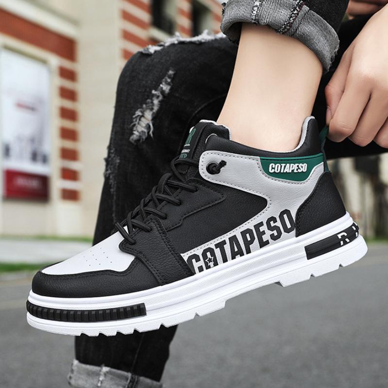 High Top Men Boots Pu Sneakers Ankle Boots for Men Fashion Sports Shoes 2024 New Man Board Breathable Shoes Zapatillas Hombre