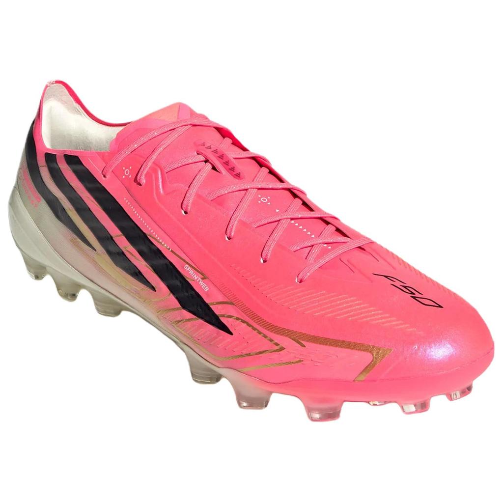 adidas F50 Series Hyperfast Elite 2G/3G Comfortable Fit Artificial Grass Soccer Shoes Unisex Soccer Shoes Fluorescent-Red HQ0017