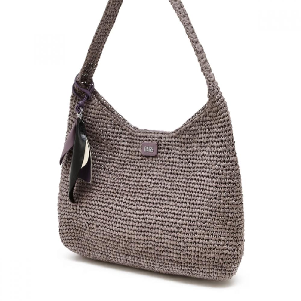 Daks Gray Real Raffia Twisted Mesh Shoulder Bag M Dcba6e571g