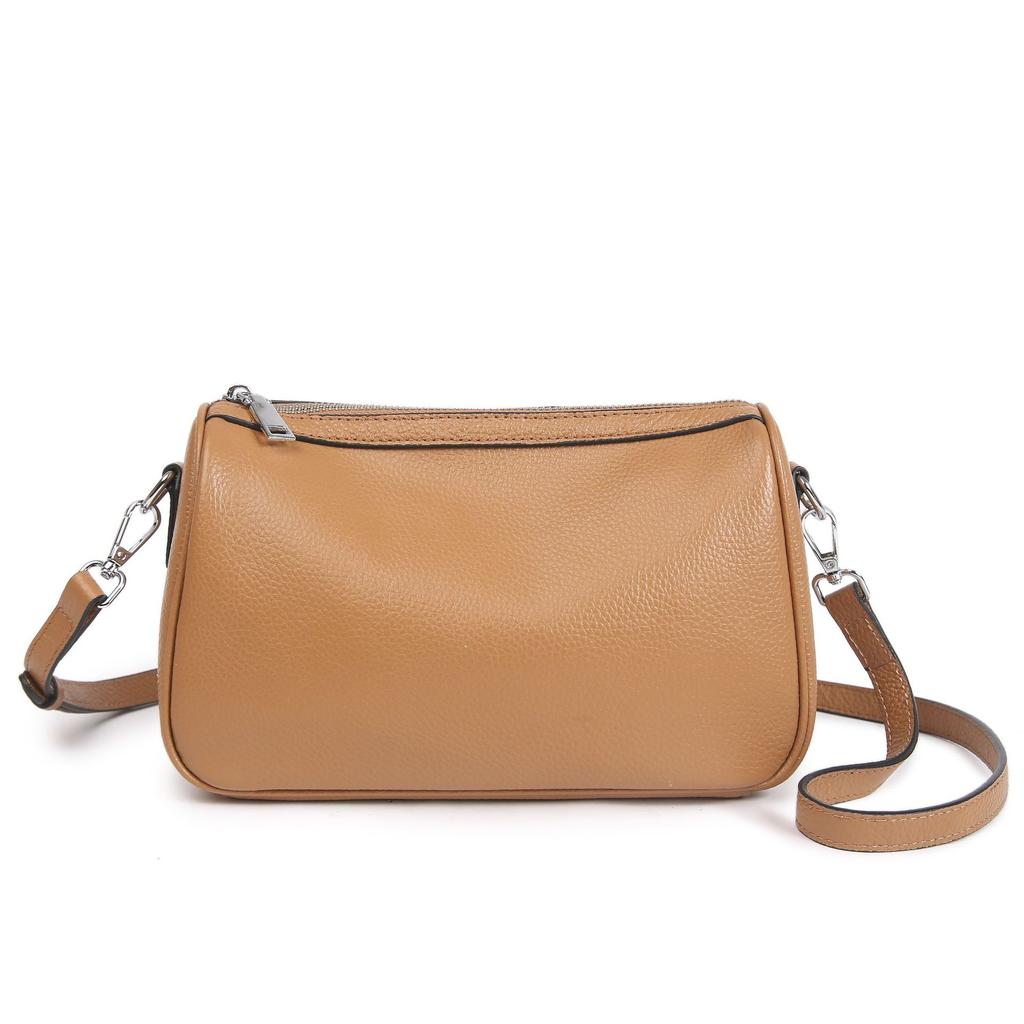 Head Layer Cow Leather Women's Shoulder Bag, Simple and Practical Soft Leather Crossbody Handbag, Lightweight Small Phone Bag