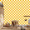 Checkerboard Wallpaper Gold, White and Cream for Living Room and Bedroom 50x1000