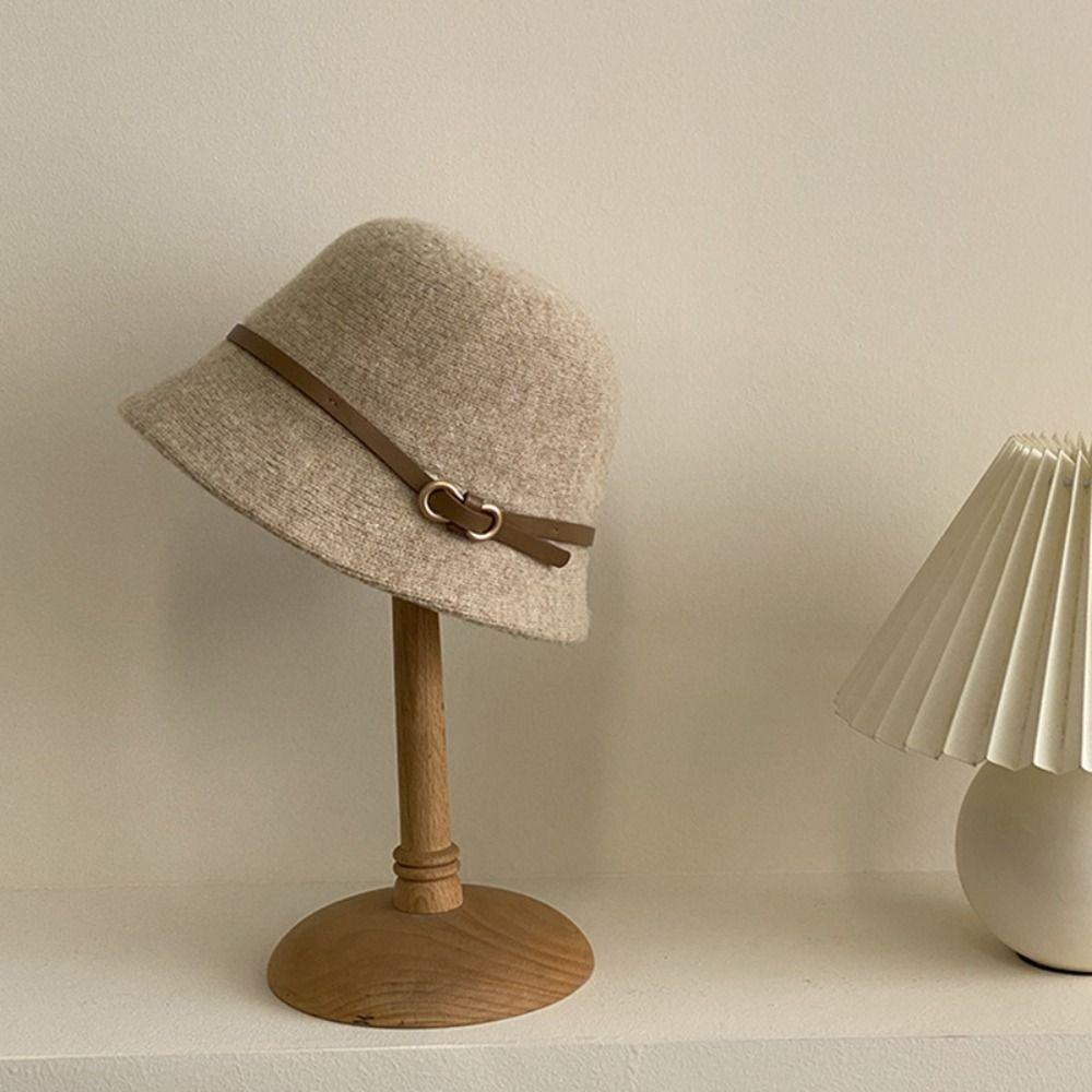 Pure Color Women's Formal Hat Elegant Basin Hat Casual Wool Fisherman Hat  Autumn