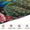 1PC Peacock and Peony  Print FlAannel Blanket, High quality Comfortable for All Seasons, Home Decor, Warmth and Comfort