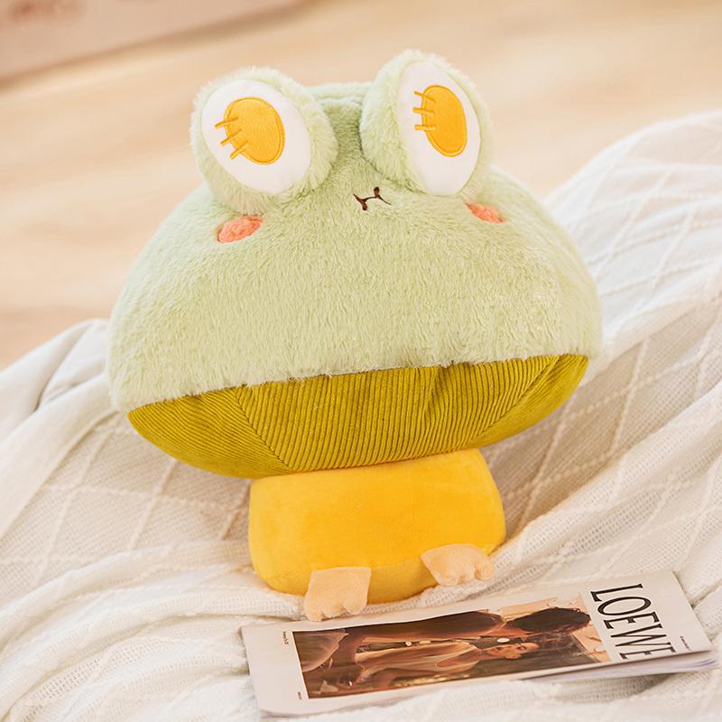 35/42CM Frog Plushie Toys Kawaii Red Mushroom Single Frog Stuffed Soft Animal Toys Baby Appease Doll Funny Birthday Gift For Kid