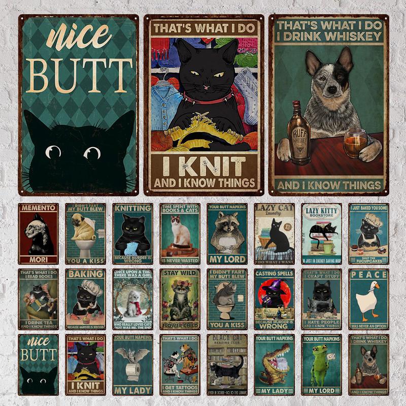 Mfoever Animal Inspirational Slogan Metal Sign Vintage Tin Sign Metal Vintage Bar Vintage Wall Decoration Bar Club Man Cave Metal Poster