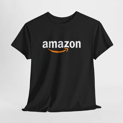 Maglietta Nera Amazon – T-shirt Unisex con Logo di Marca per Uomo o Donna