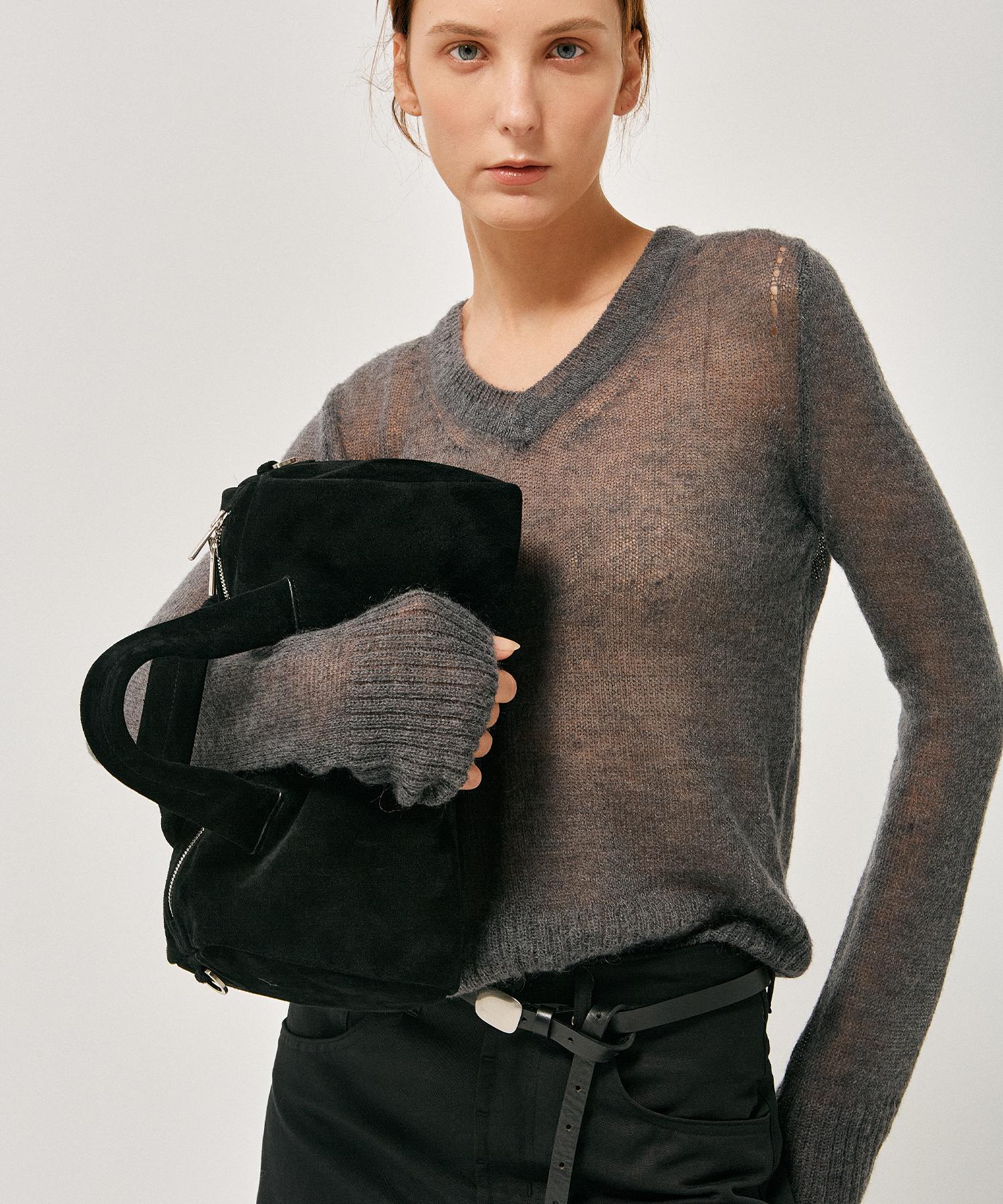 Label Archive W Linus Mohair Sheer Knit Coal Coal/1