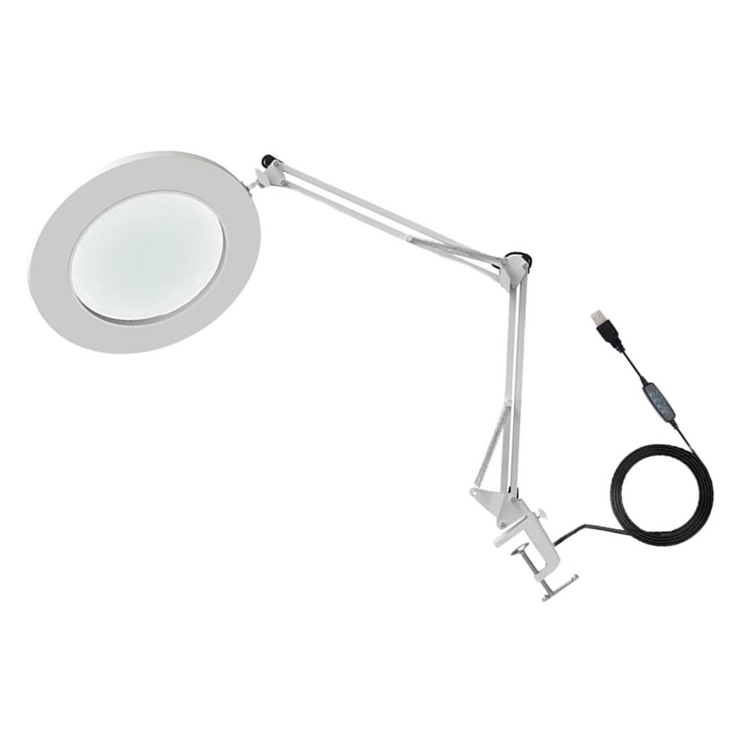 10X Vergrootglas met LED-licht Flexibele Arm Helderheid   3 Kleuren Werkbanklamp met Clip