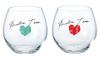 Toyo Sasaki Glass Pair Free Glass Benedile Green Red 390ml 2 Pieces & G094-T252