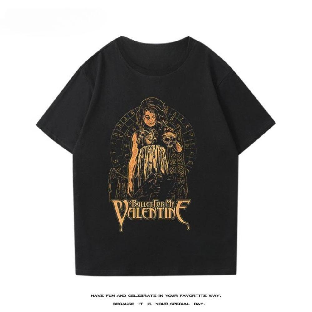 Trička metalové rockové kapely Bullet for My Valentine, Pánská a dámská trička s potiskem pro páry s krátkým rukávem, Pro každodenní nošení