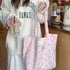 All Match Bowknot Shoulder Bag Printed Casual Handbag Stylish Canvas Shopping Bag  Date