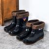 Wear-resistant beef tendon sole rain shoes for men and women, warm acid and alkali-resistant high tube thickened rain boots, non-slip
