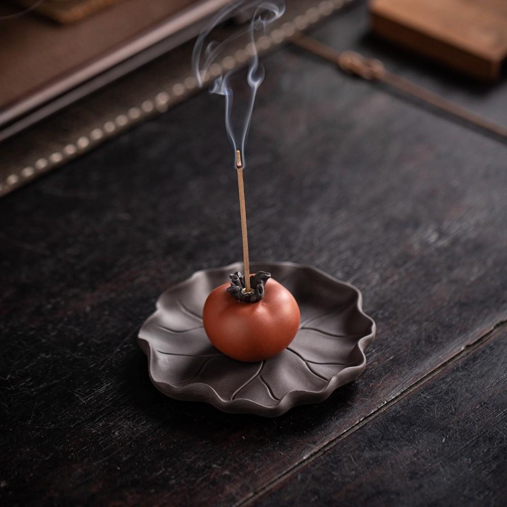 Ceramics Lotus Tabletop Incense Base Zen Chinese Style Lotus Censer Holder Yoga Meditation