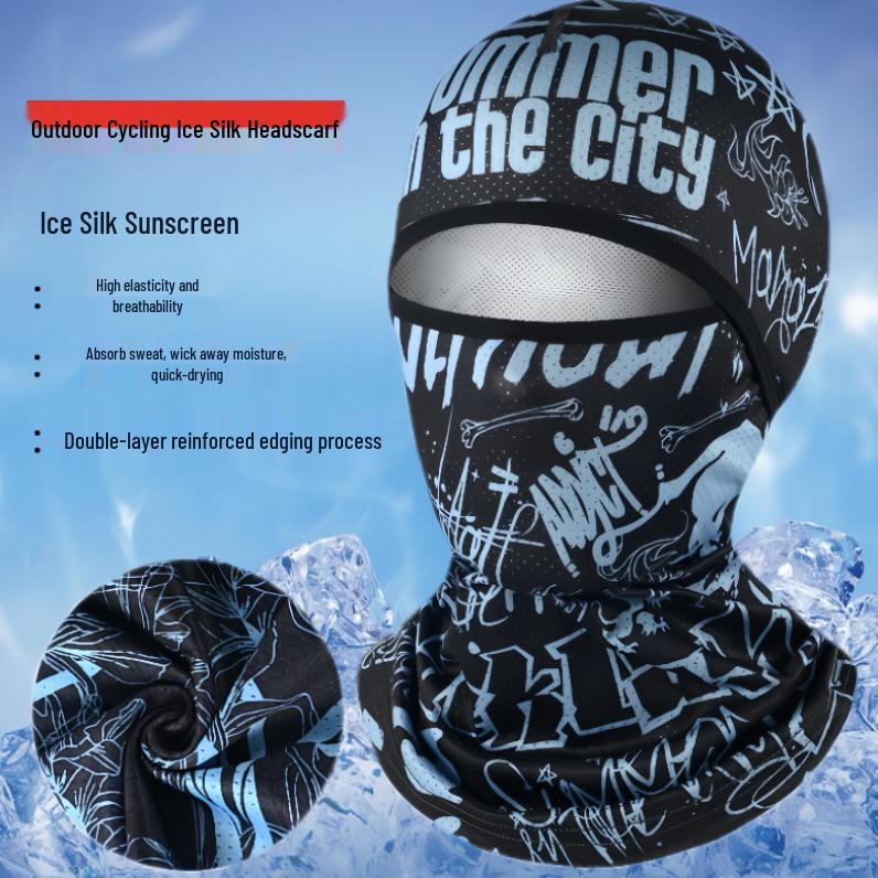 Men's Summer Ice Silk Headwear: Cycling, Fishing, Sun Protection Scarf, Welder Mask, Neck Protector, Helmet Liner
