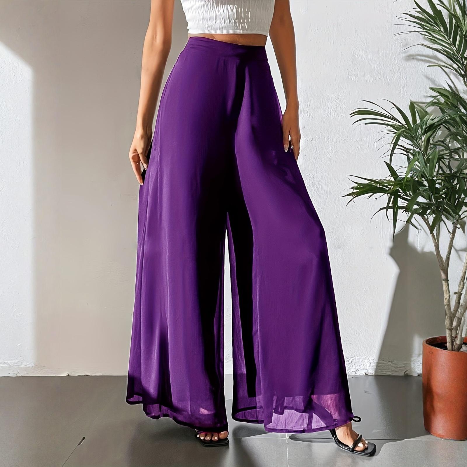 

Women s Straight Pants Fashion Casual Pants Nine Point Harlan Pants S фіолетовий