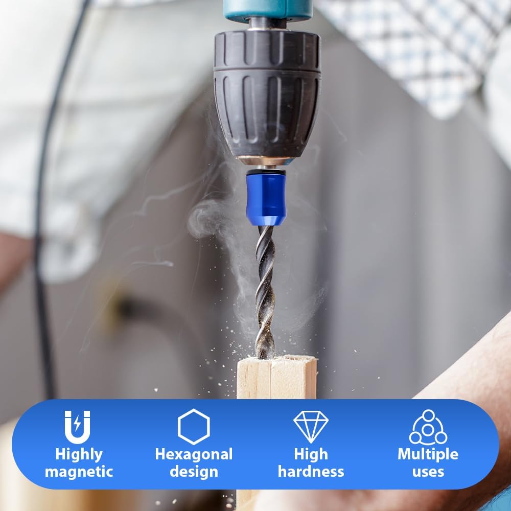 1/5Pcs Magnetic Screw Rings Magnetized Ring Screwdriver Bits Aluminum Alloy 1/4 Inch Shank Screw Bit Magnetic Magnetizer