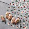Jemné Šik Bílé Květiny Želé Zelené Listy Červené Ovoce Lilie Gardénie Samolepicí Nálepky na Nehty Nail Art Manikúra