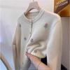 Korean Fashion Soft Embroidered Sweet Sweater Knit Cardigan Women Designer Versatile Coat