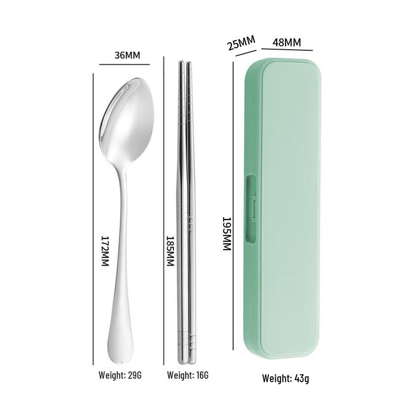 ZISIZ Portable 304 Stainless Steel 2-Piece Cutlery Set
