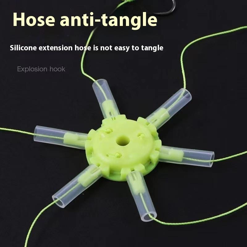 Carbon Steel 6 Hook Fishing Bait Cage Set with Sea String Hook, Sinker Float and Feeder