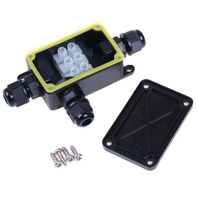 1PC Black PC Plastic 3Way 24A 450v CE RoHS IP66 High Efficiency Outdoor Waterproof Cable Connector Terminal Box