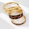 Leopard Print Bangle Bracelet Set of 4 for Women Fashion Jewelry